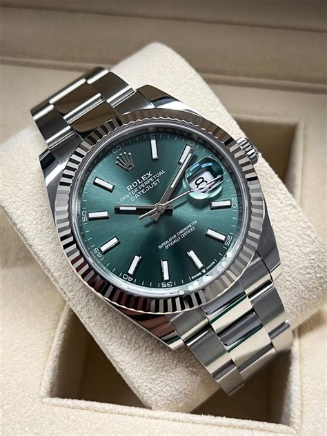 rolex ladies green dial|rolex 41mm date just mint dial.